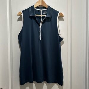Women’s Nike Golf Blur Sleeveless Polo Shirt Dri-Fit Button Up Stretch